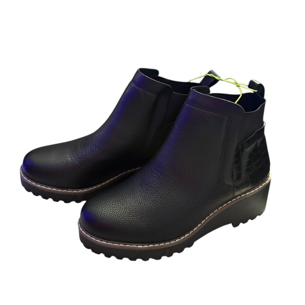 Rampage Sacha Black Ankle Wedge Boots Size 10